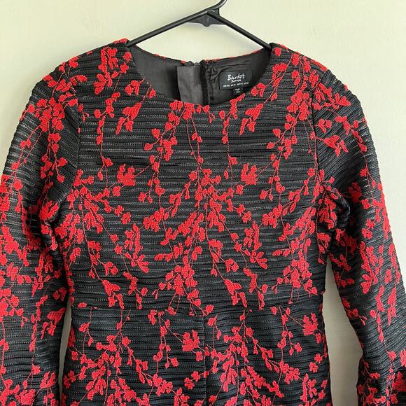 Bardot Jr. Bell Sleeve Embroidered Dressy Romper Black Red Floral 14 - Picture 4 of 8